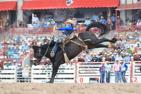 Stetson Wright, repeat champion of Cheyenne Frontier Days saddle bronc riding - The WRANGLER