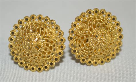 22ct Gold Filigree Stud Earrings