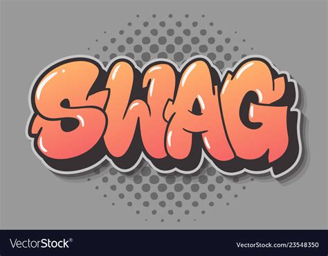 Swag label sign logo hand drawn lettering type Vector Image