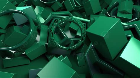 Green Geometric Shapes In An Abstract 3d Rendering Background, 3d ...