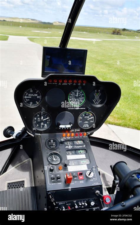 Inside a helicopter cockpit with instrument panel Stock Photo - Alamy