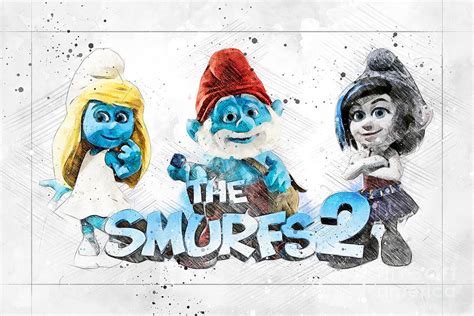 Mo3954 The Smurfs 2 Horizontal Movie Poster Digital Art by Joanie ...