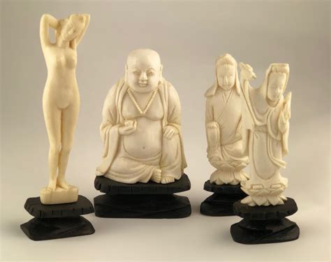 Carved Ivory Immortals in Various Sizes - Zother incl. carved Western ivory - Sculpture/Statuary