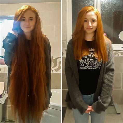 30 Before And After Pics Of People Who Cut Off Their Long Hair And Donated It To Cancer Patients ...