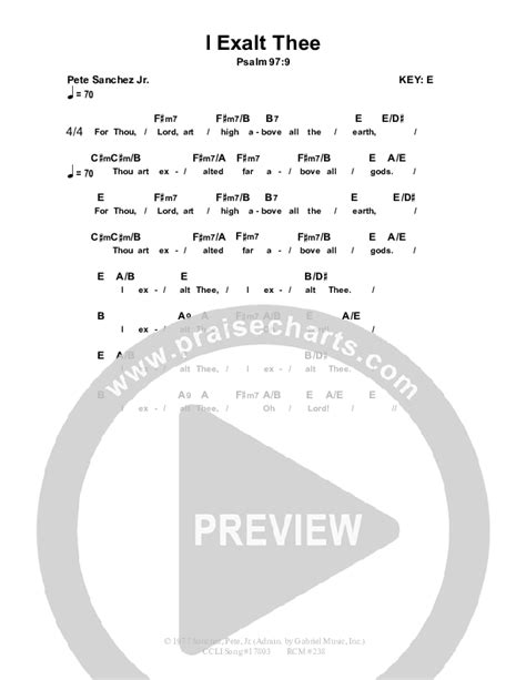 I Exalt Thee Chords PDF (Dennis Prince / Nolene Prince) - PraiseCharts