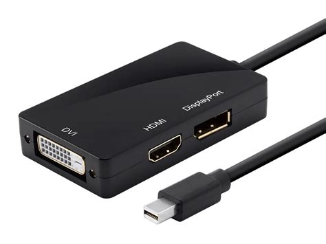 Monoprice Mini DisplayPort 1.1 to HDMI, DVI, and DisplayPort Adapter, Black - Walmart.com