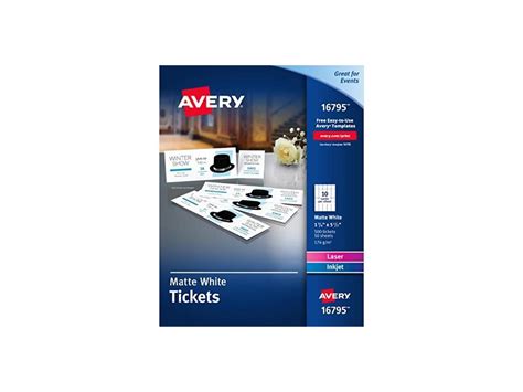 Avery Blank Printable Tickets, Tear-Away Stubs, Perforated Raffle Tickets, 1-3/4" x 5-1/2", 500 ...