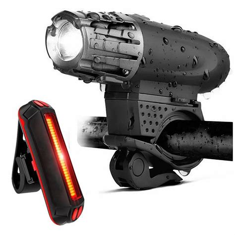 Bike Lights Bicycle Lights Front and Back USB Rechargeable Bike Light Set Super Bright Front and ...