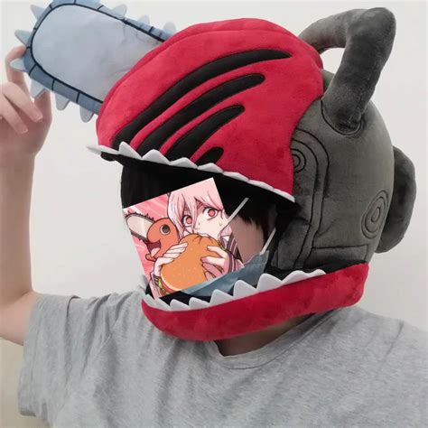 Anime Chainsaw Man Can Wear Keep Warm Helmet Role Saw Masks Sickle Denji Saw Cosplay Denji ...