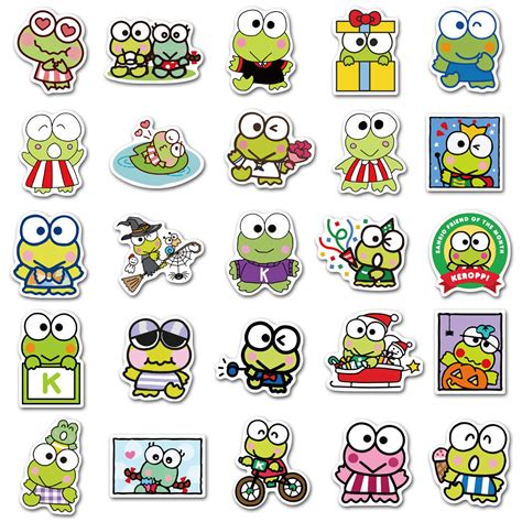 50pcs Keroppi Frog 1 Stickers – AU Sticker World