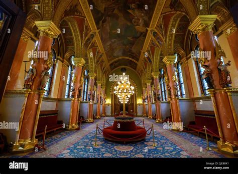 Budapest, Hungary. Interior of the Hungarian Parliament building Stock ...