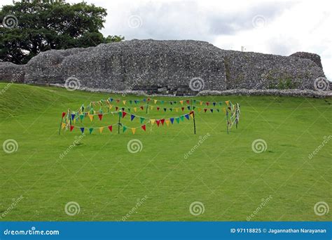 View of Castle Ruins at Old Sarum, England Stock Image - Image of ...