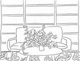 Chair With Table In Living Room Coloring Page  Download Print Or sketch template