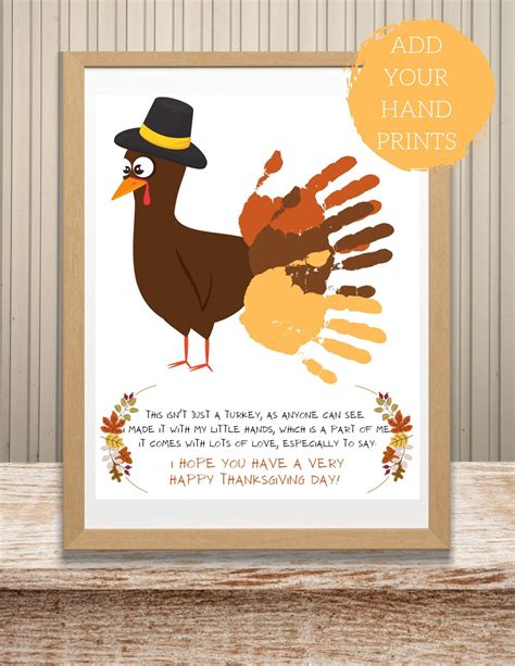 Thanksgiving Handprint Art Kids Thanksgiving Craft - Etsy