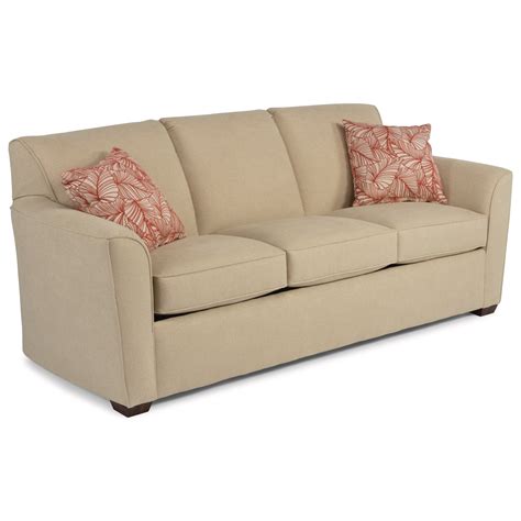 Flexsteel Lakewood Queen Sleeper Sofa with Flair Tapered Arms | Rooms and Rest | Sleeper Sofas