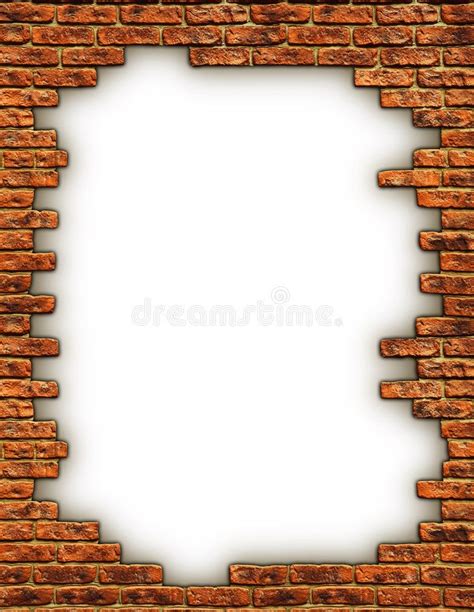 Border of Bricks. An illustrated background of an open white surface ...