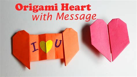 How to Make an Origami Heart with Message - Origami Easy - DIY Crafts - YouTube