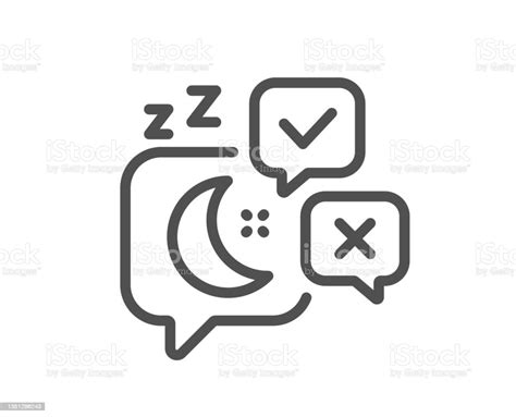 Sleep Line Icon Night Rest Sign Vector Stock Illustration - Download ...