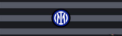 Inter Milan FC logo on black and white background 2K wallpaper download