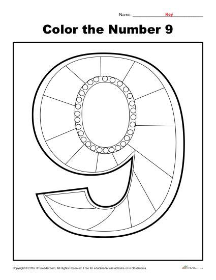 Coloring Pages For Numbers 1 9 Coloring Pages