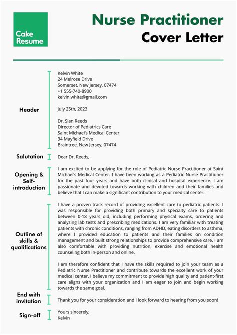 Nurse Practitioner Cover Letter Writing Guidelines with Examples & Templates | CakeResume