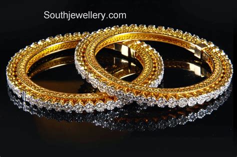 Floral Diamond Bangles - Indian Jewellery Designs