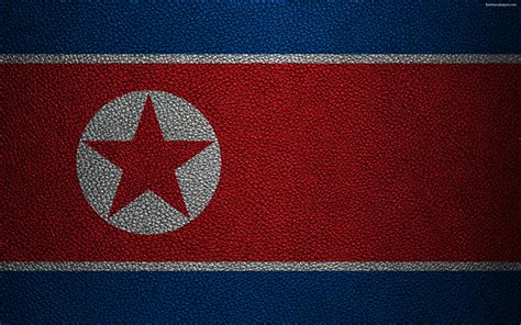 Download wallpapers Flag of DPRK, 4K, leather texture, Democratic ...