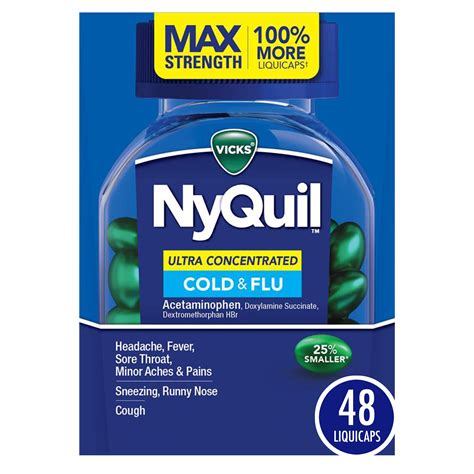 NyQuil Ultra Concentrated Cold and Flu LiquiCaps, 48 CT