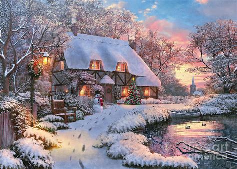 Winter Cottage Digital Art by MGL Meiklejohn Graphics Licensing - Fine ...