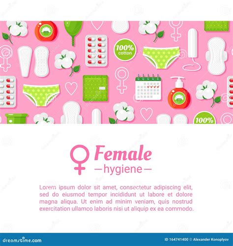 Female Hygiene Products Flat Vector Banner Template Stock Vector - Illustration of menstrual ...