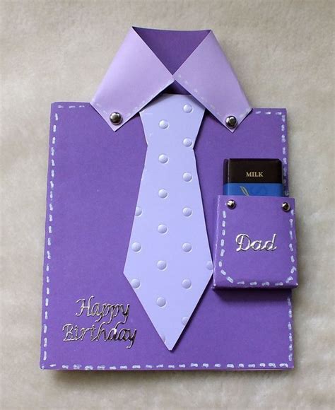 Dad's Birthday Handmade Shirt & Tie Card with Free Chocolate | Happy birthday cards handmade ...