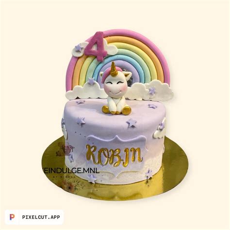 Unicorn Purple Cake with Unicorn Figurine - CakeIndulge PH