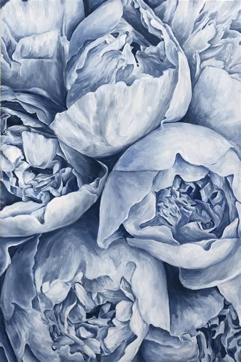 Blue Peony Painting by Tanya Berenskaya | Peony painting, Blue peonies ...