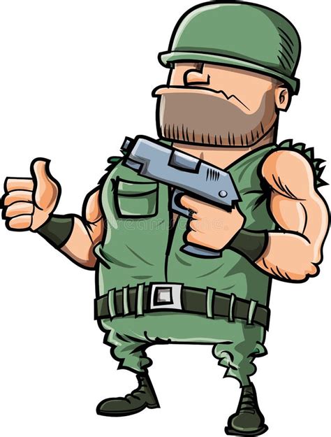 Cartoon Soldier Giving A Thumbs Up Stock Illustration - Illustration of american, combat: 37936024