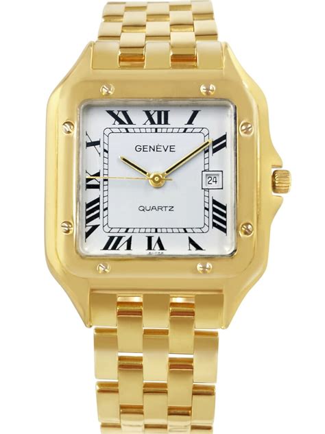 Geneve 18k Solid Yellow Gold Quartz Watch | Zaeger Diamonds and Watches