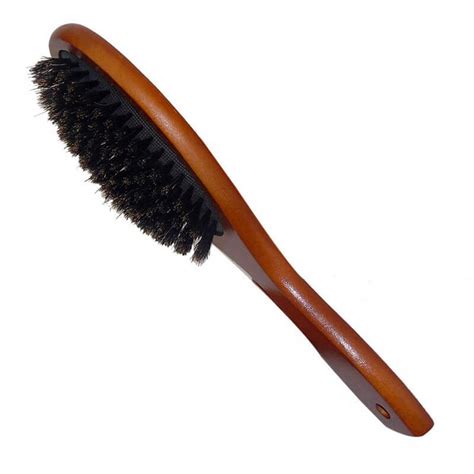 Natural Boar Bristle Brush with Wooden Handle – Stimulating and Massaging Hair Brush for ...