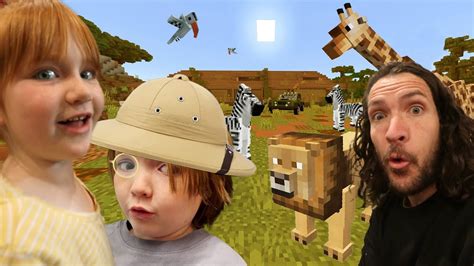 Adley & Niko MINECRAFT SAFARI 🦁 Elephants and Zebras! Animal doctor family, check up routine! Ep ...