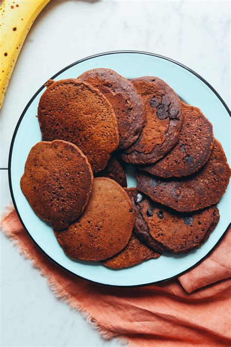 Vegan Chocolate Chocolate Chip Pancakes | Minimalist Baker Recipes