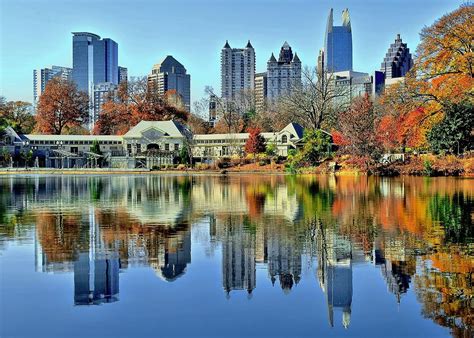 Fall Color at Piedmont Park Photograph by Frozen in Time Fine Art Photography - Fine Art America