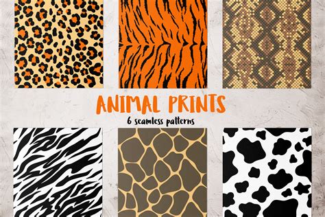 ANIMAL PRINTS. 6 patterns. | Custom-Designed Graphic Patterns ~ Creative Market