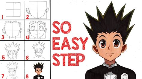 How To Draw Gon Freecs Hunter x Hunter [Anime Drawing Tutorial for ...