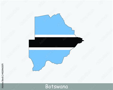 Botswana Map Flag. Map of Botswana with the Batswana national flag ...