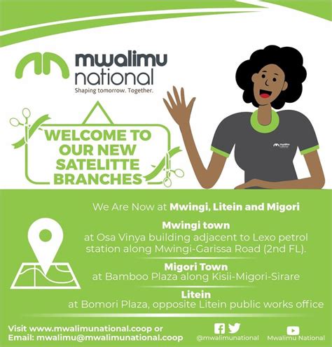 MWALIMU NATIONAL DT SACCO on LinkedIn: We now have satellite branches in Migori, Mwingi and ...