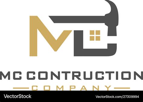 Mc letter construction logo design Royalty Free Vector Image