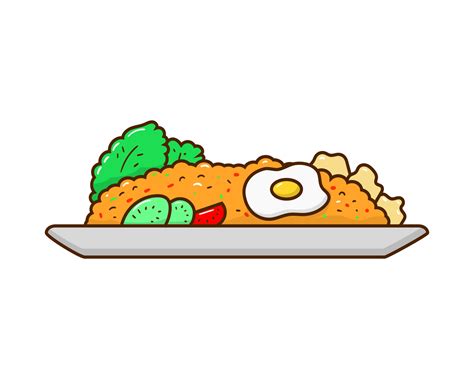 Fried rice vector illustration in cartoon style 21498077 Vector Art at ...