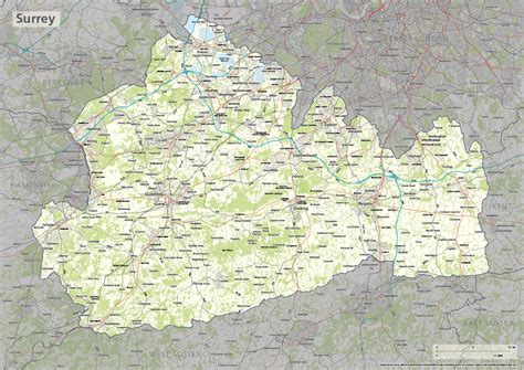 Surrey county map – Maproom