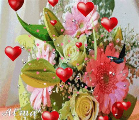 Flores Corazones GIF - Flores Corazones Flower Arrangement - Discover & Share GIFs