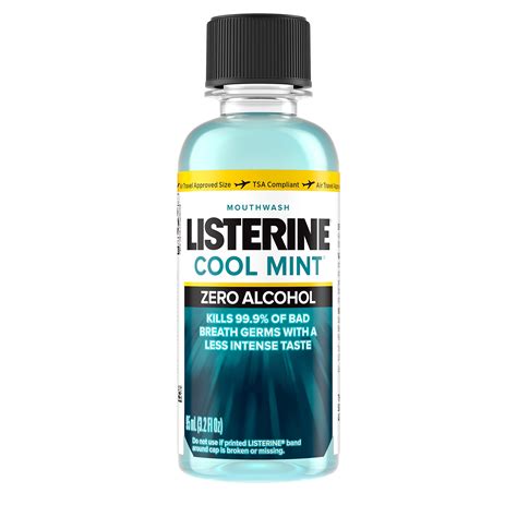 Listerine Zero Alcohol-Free Mouthwash For Bad Breath, Cool Mint, 33 OZ ...