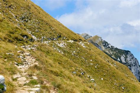 Monte Baldo. Italy. Walking One-day Hikes through Narrow Stony Paths. Stock Image - Image of ...