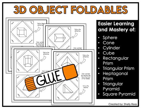 3D Shapes Activities - Geometry Interactive Notebook - Appletastic Learning